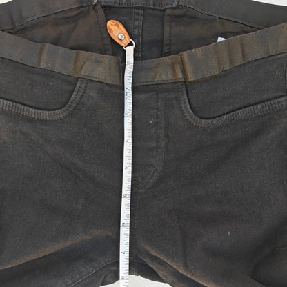 Black Stretch Denim Pull On Skinny Jeans