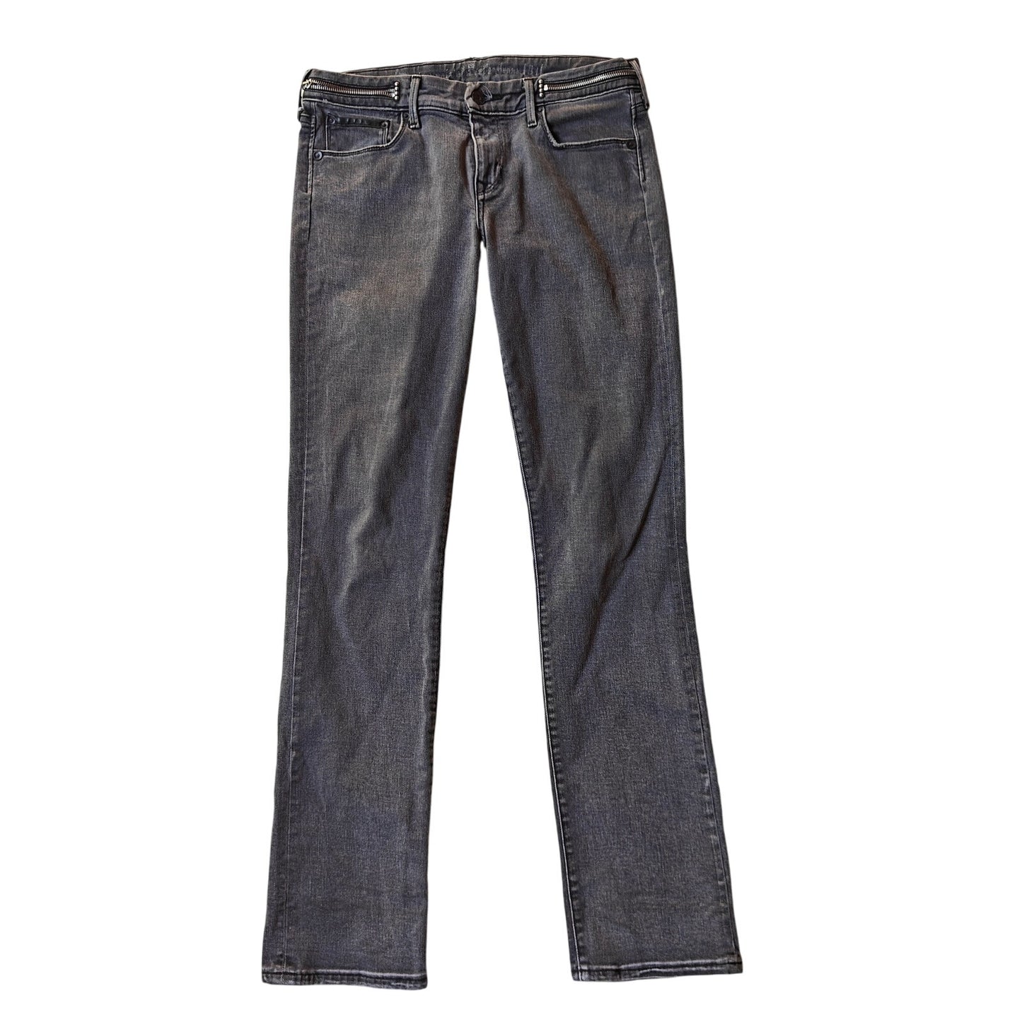 Gray Moto Zip Jeans