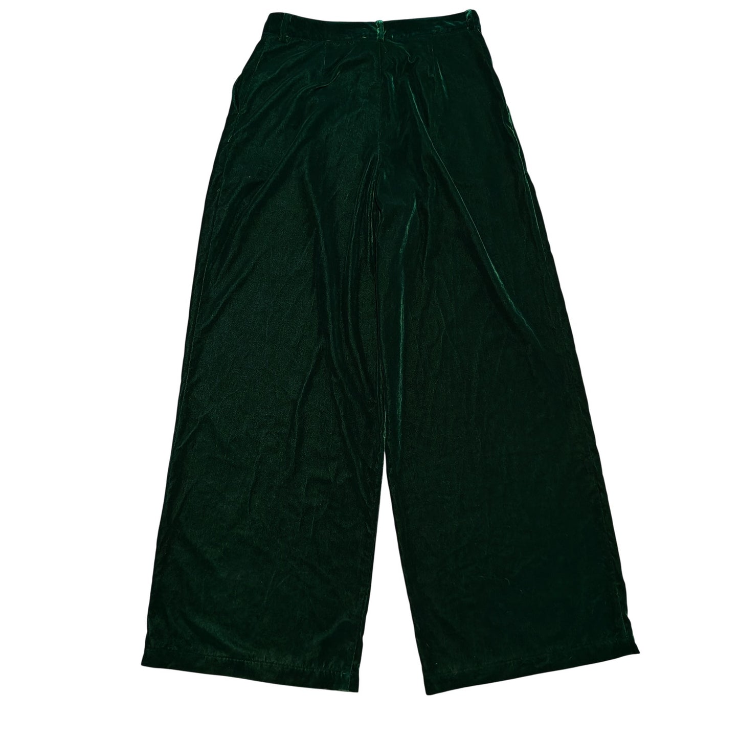 Green Velvet Wide Leg Pants