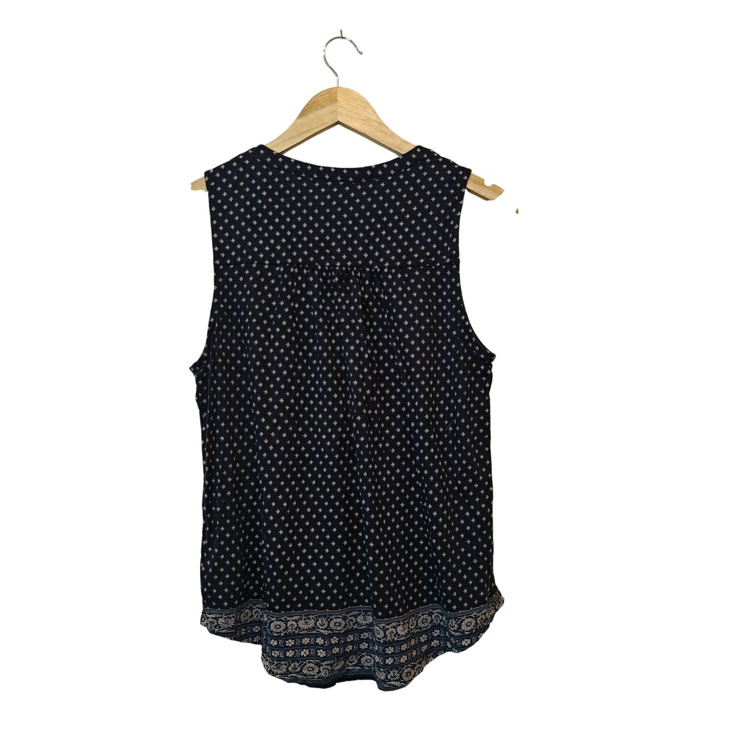 Navy Boho Print Sleeveless Top