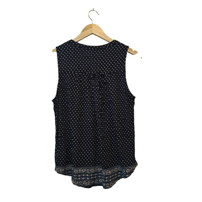 Navy Boho Print Sleeveless Top