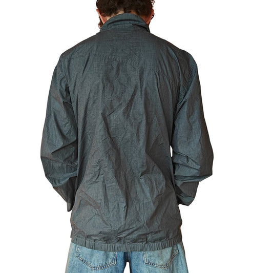 Gray Zip-Up Windbreaker Jacket