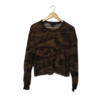 Camo Fishnet Mesh Cropped Top