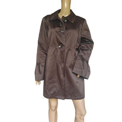 Brown Swing/Car Coat With Bell Sleeves