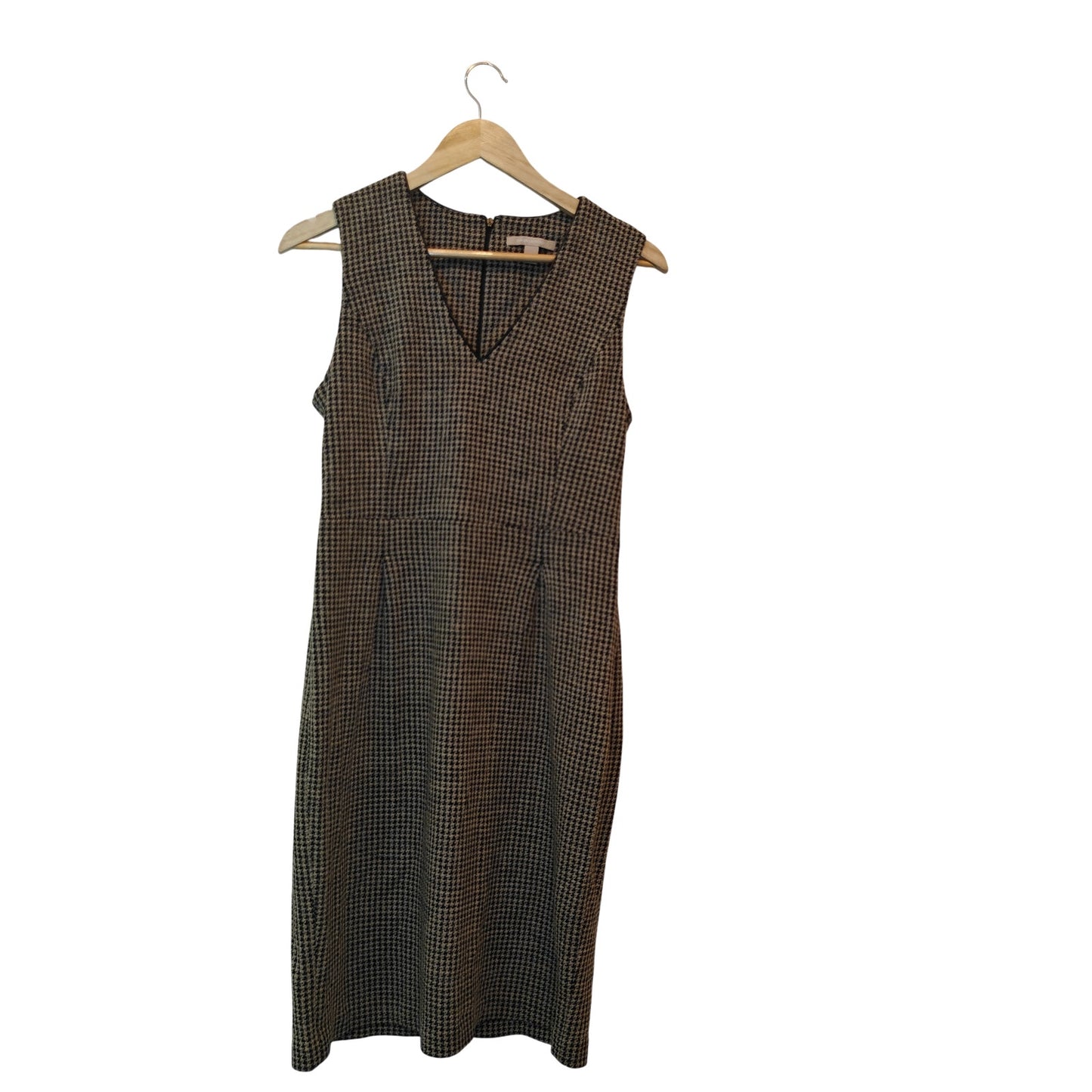 Houndstooth Wool Blend Sheath Dress