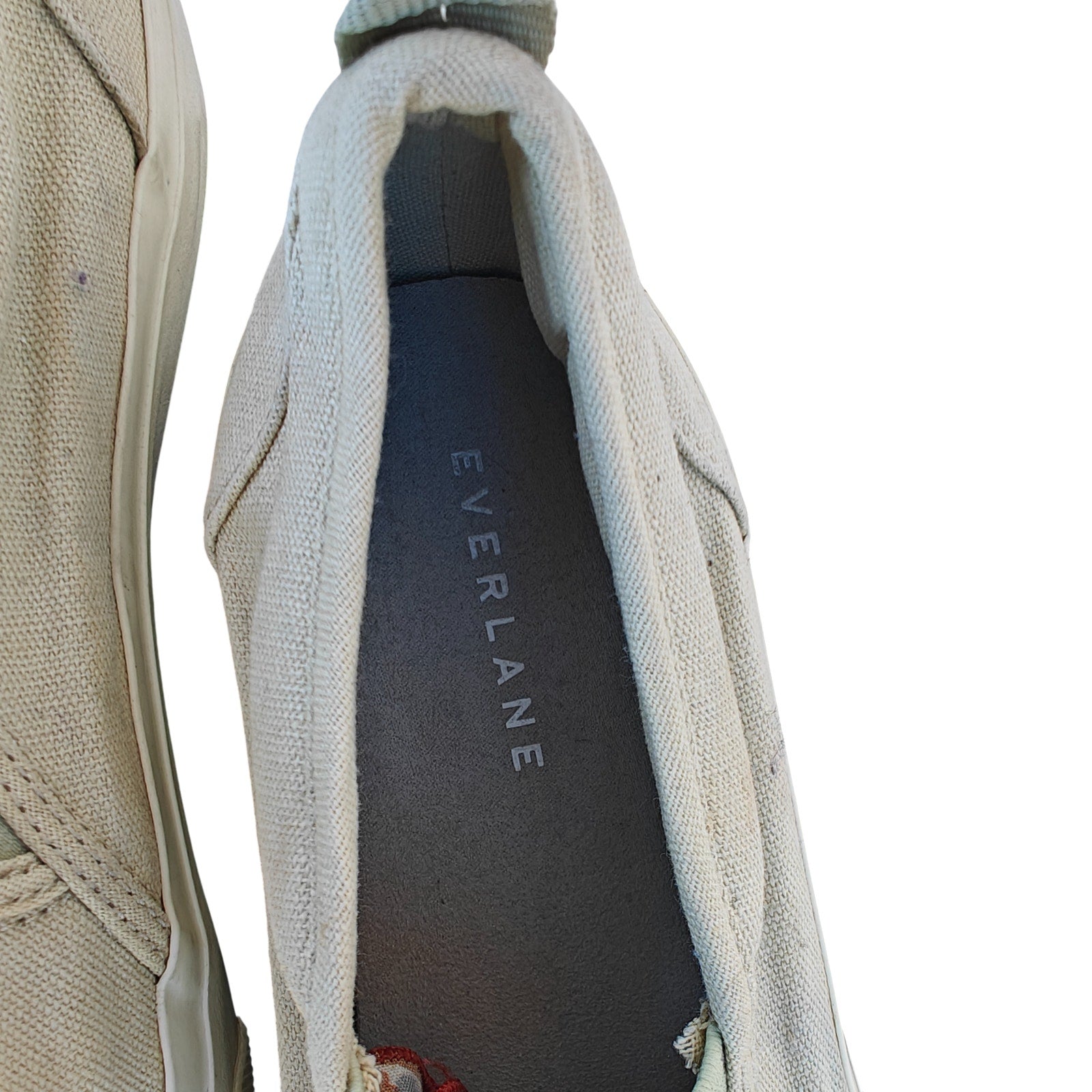 Beige Canvas Slip On Sneakers