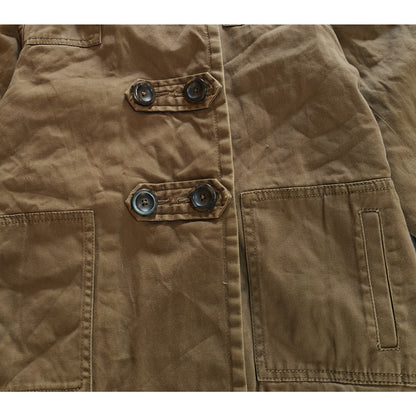Brown Embroidered Military Jacket