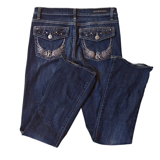 Dark Wash Kasandra Mid Rise Bootcut Jeans