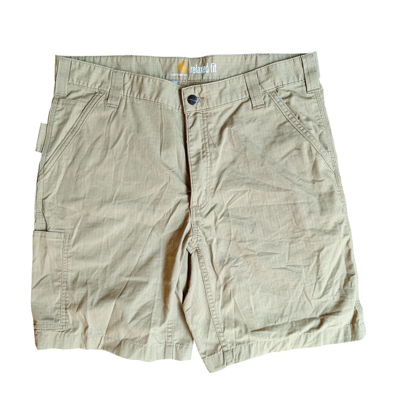 Relaxed Fit Khaki Cargo Shorts