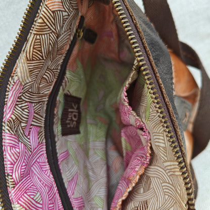 Brown Leather Crossbody Boho Bag