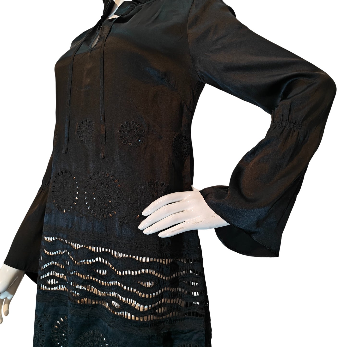 Black Eyelet Tunic Dress