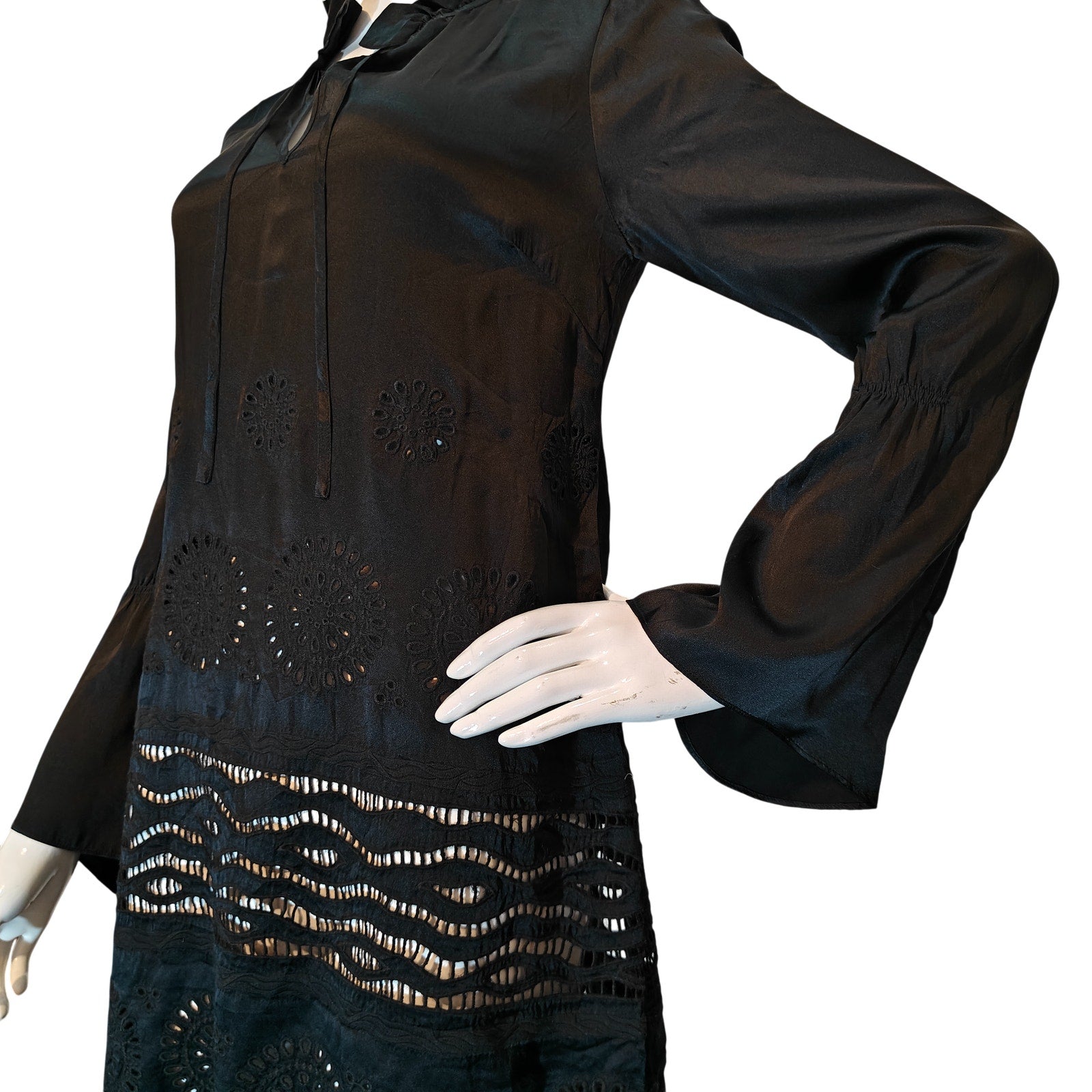 Black Eyelet Tunic Dress