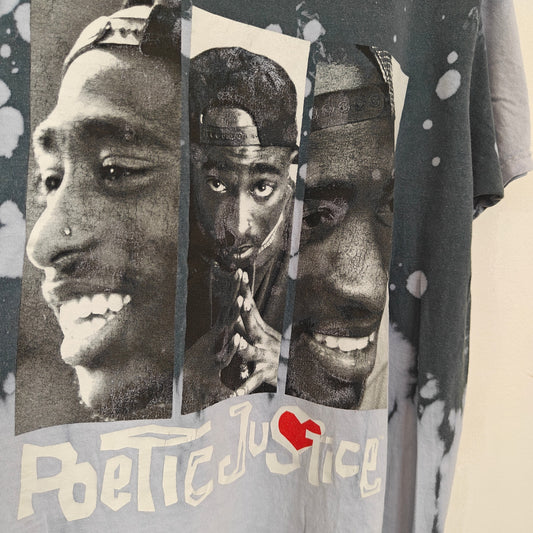 Tupac Poetic Justice Bleach Dye Graphic Tee