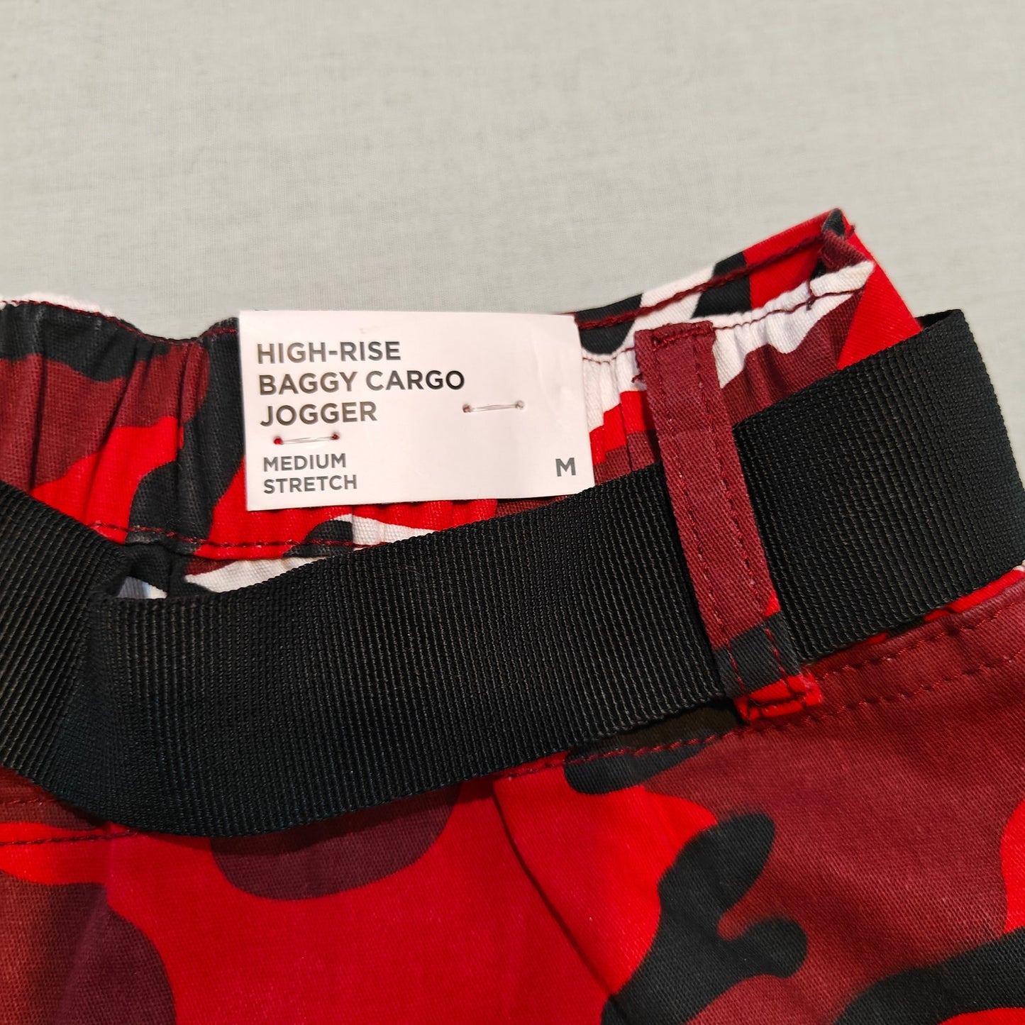 Red Camo High Rise Cargo Joggers