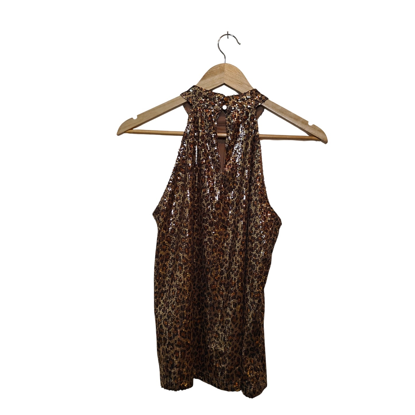 Sequin Leopard Halter Top
