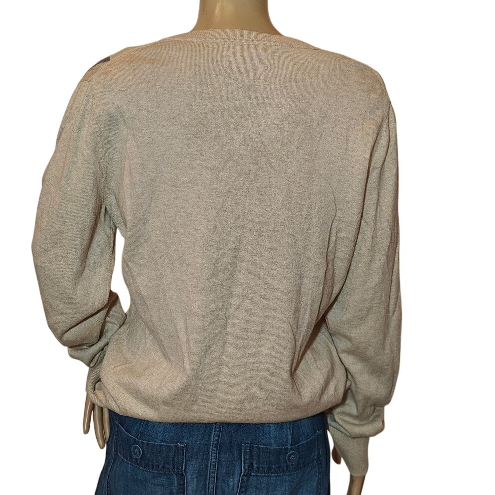 Beige Heritage Collection Argyle Cotton Sweater