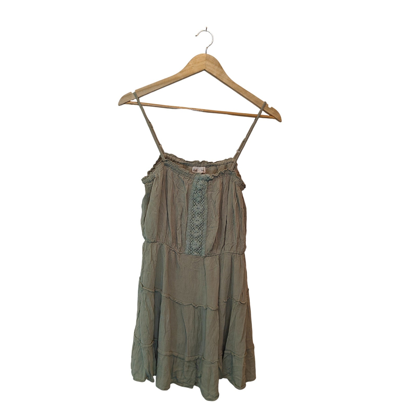 Sage Green Boho Babydoll Dress