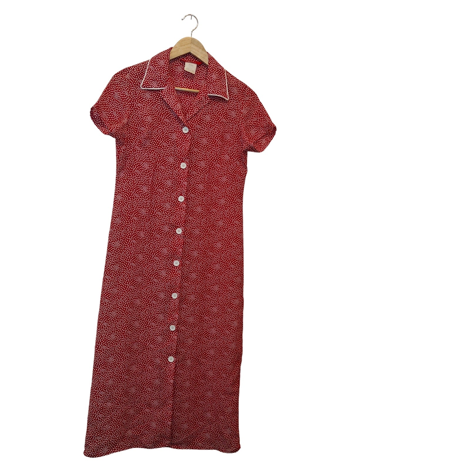 Red and White Polka Dot Midi Dress