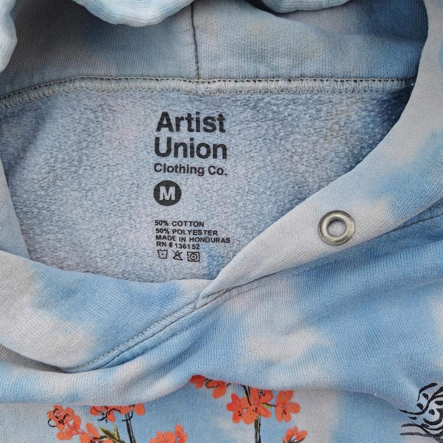 Blue Tie Dye Cherry Blossom Hoodie