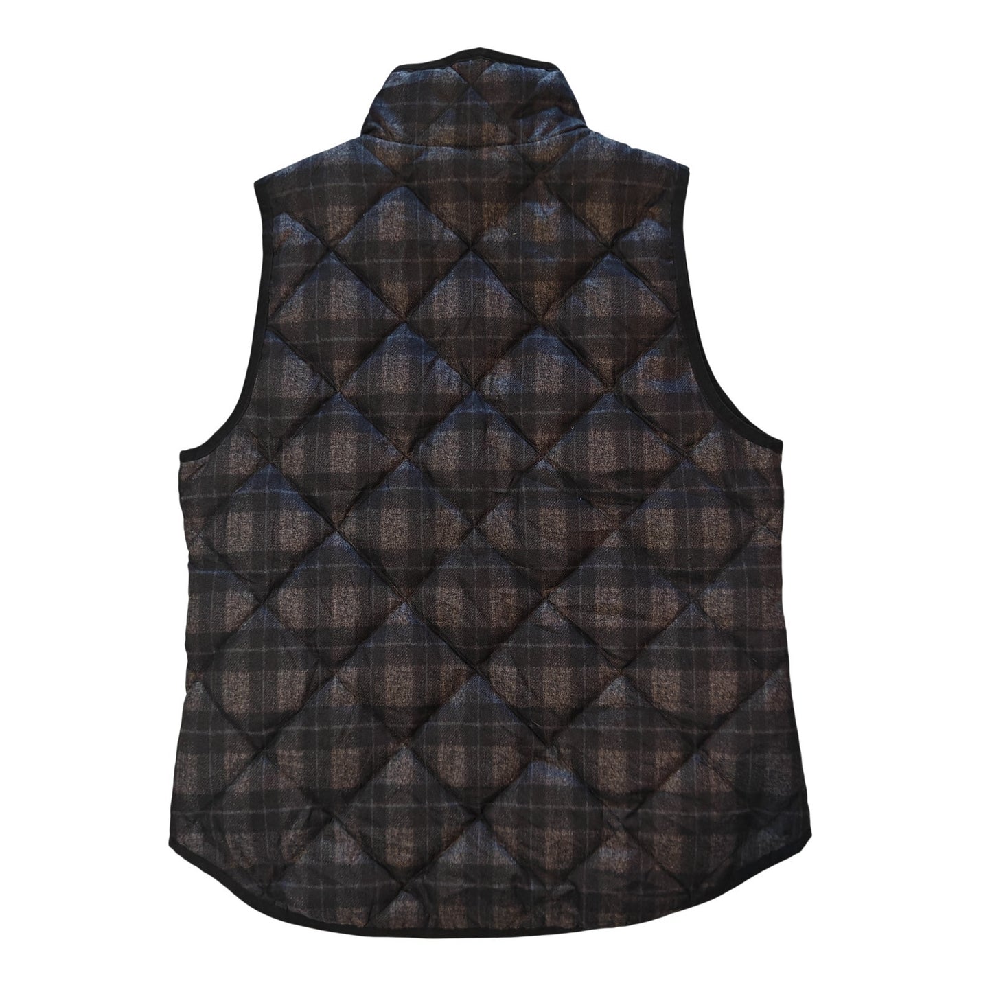 Navy Quilted Plaid Puffer Vest