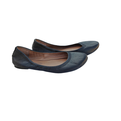 Emmie Black Leather Ballet Flats