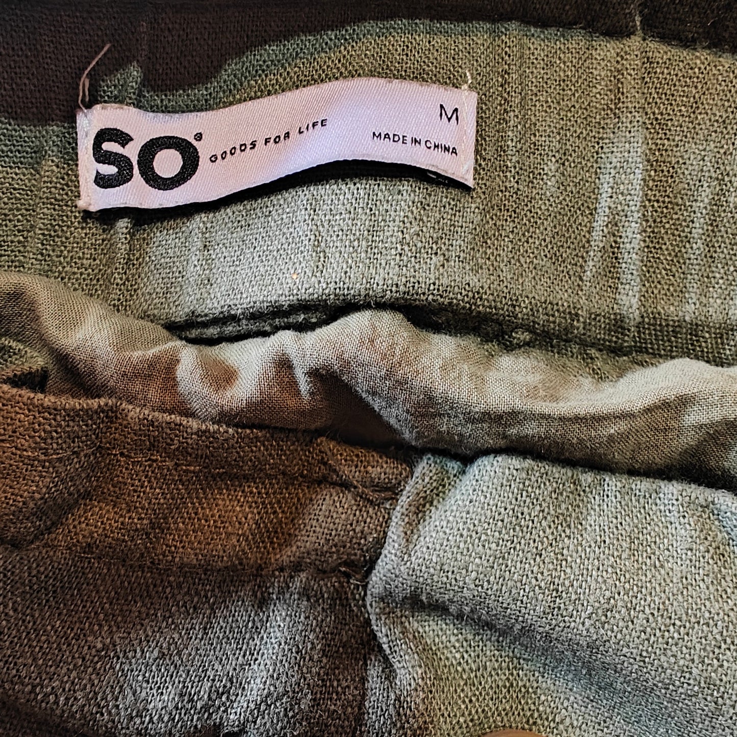 Olive Green Linen Blend Mini Skirt
