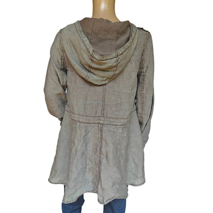 Lightweight Olive Hooded Jacket With Drawstring