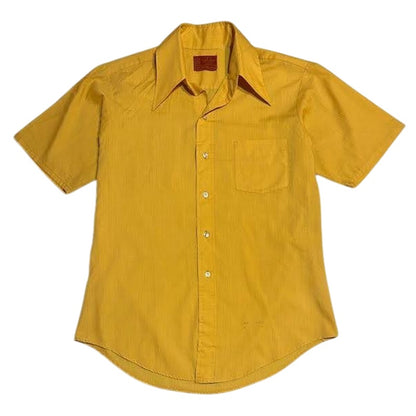 Vintage 70s Button Down Shirt in Yellow