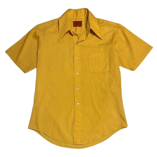 Vintage 70s Button Down Shirt in Yellow