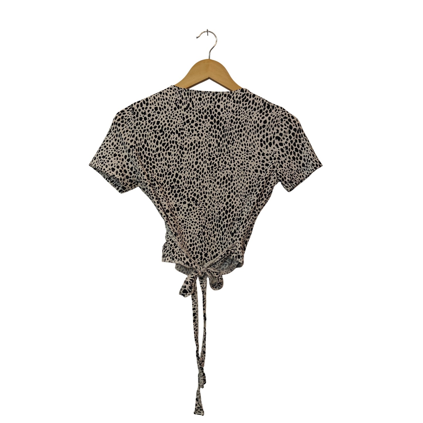 Leopard Print Wrap Crop Top