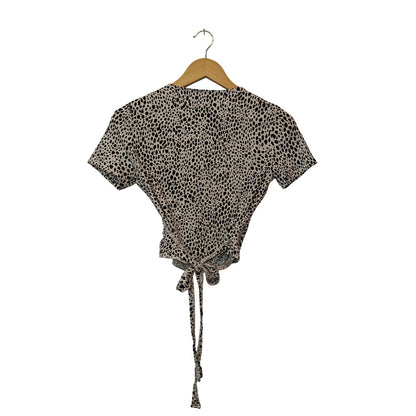 Leopard Print Wrap Crop Top