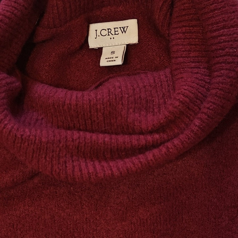 Burgundy Button Hem Turtleneck Sweater