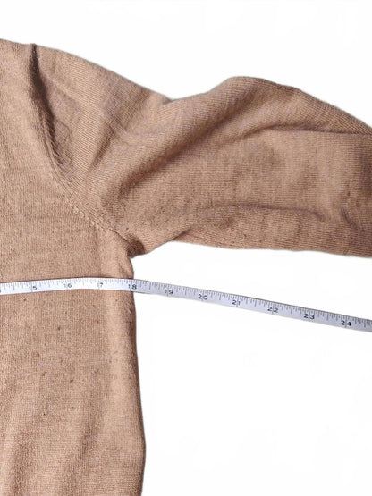 Tan Faux Wrap Wool Blend Sweater
