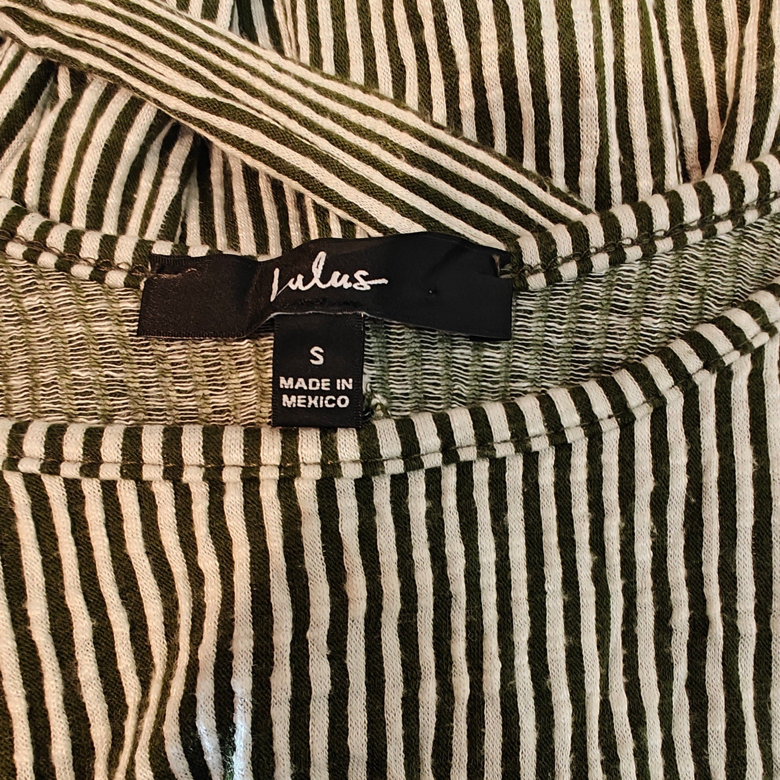 Striped Midi Olive and Cream Bodycon Dress