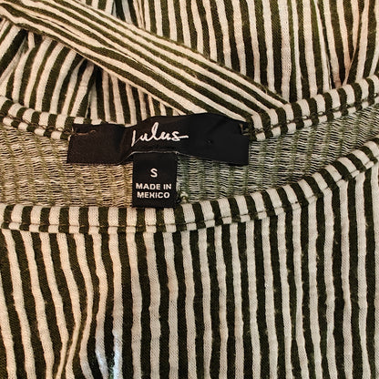 Striped Midi Olive and Cream Bodycon Dress