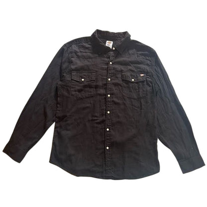 Black Corduroy Button Down Shirt
