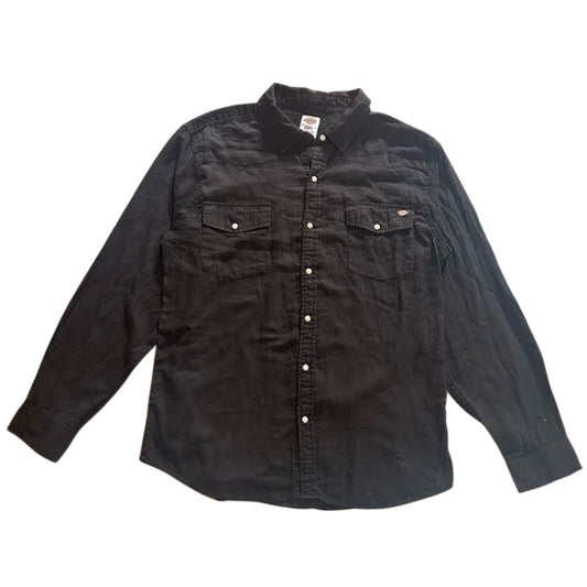 Black Corduroy Button Down Shirt