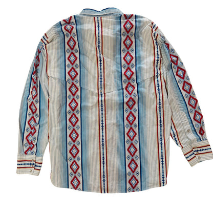 Western Snap Shirt with Aztec Stripe