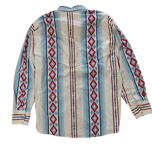 Western Snap Shirt with Aztec Stripe