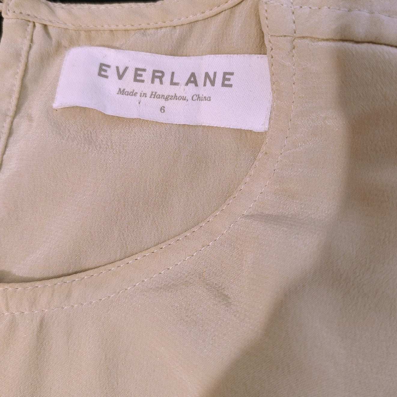 Silk Beige Long Sleeve Blouse