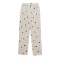 Ivory Floral Embroidered Boyfriend Fit Corduroys