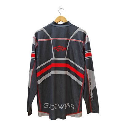 Gray and Red Guidewear Quarter Zip Fishing Shirt