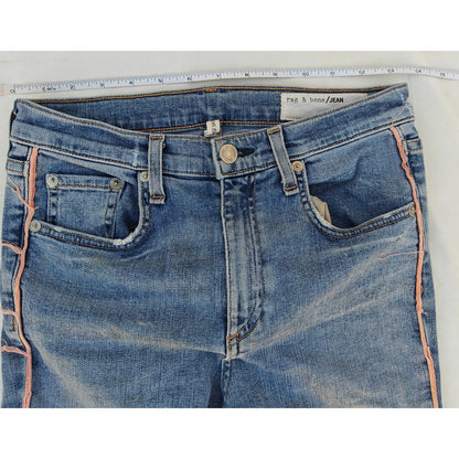 JEAN High Rise Skinny Jeans With Pink Side Stripe