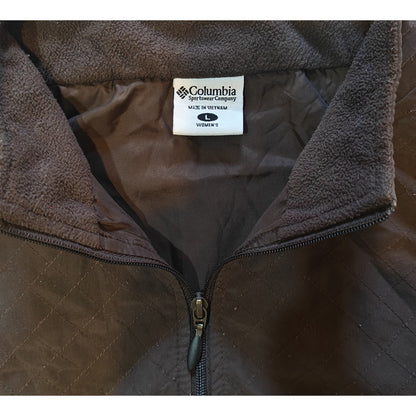 Brown Quilted Zip-Up Vest