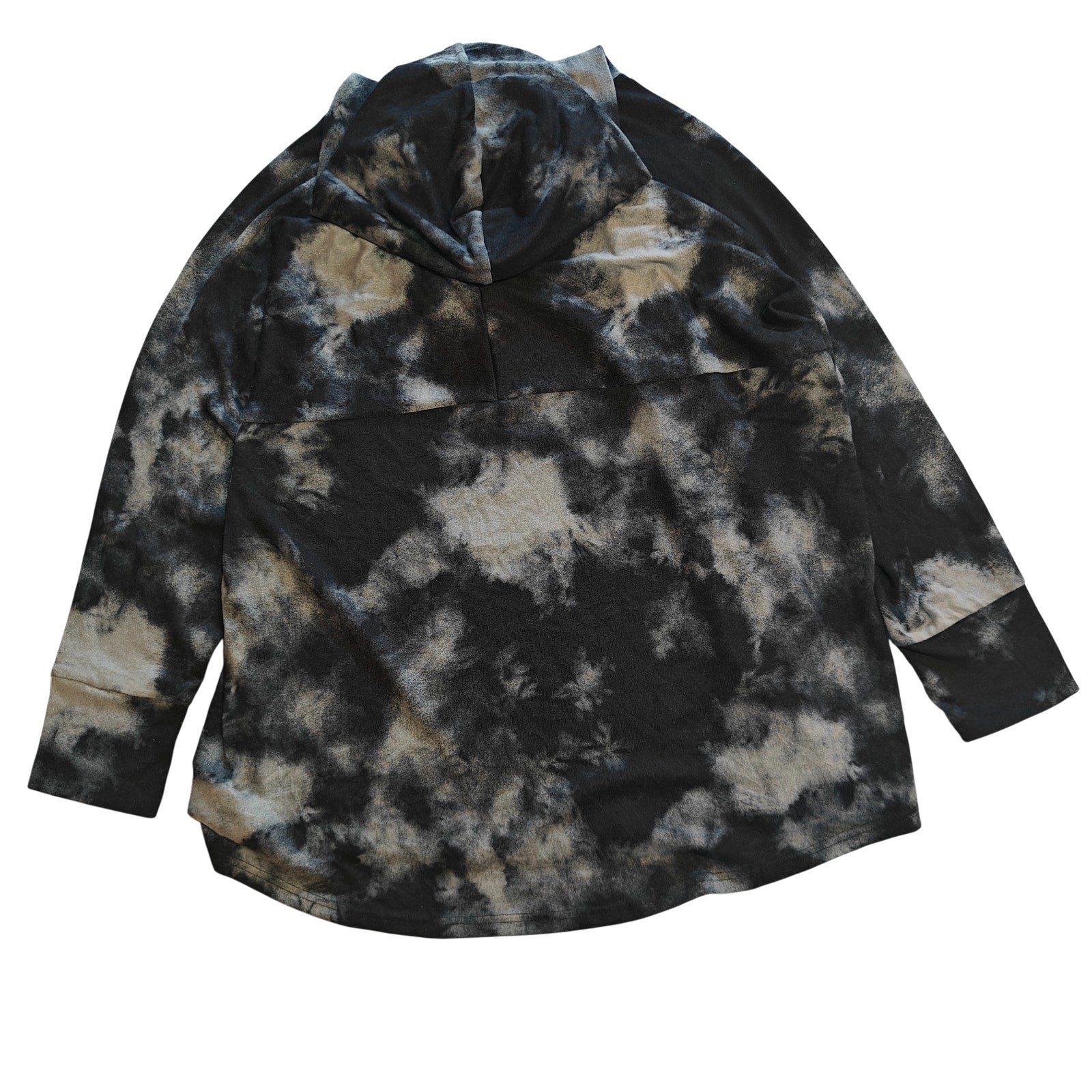 Black and Gray Tie Dye Hoodie