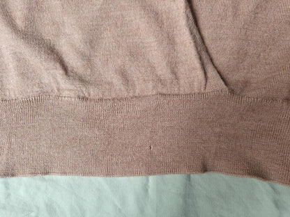 Tan Faux Wrap Wool Blend Sweater