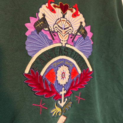 Green Maison Scotch Embroidered Graphic Sweatshirt