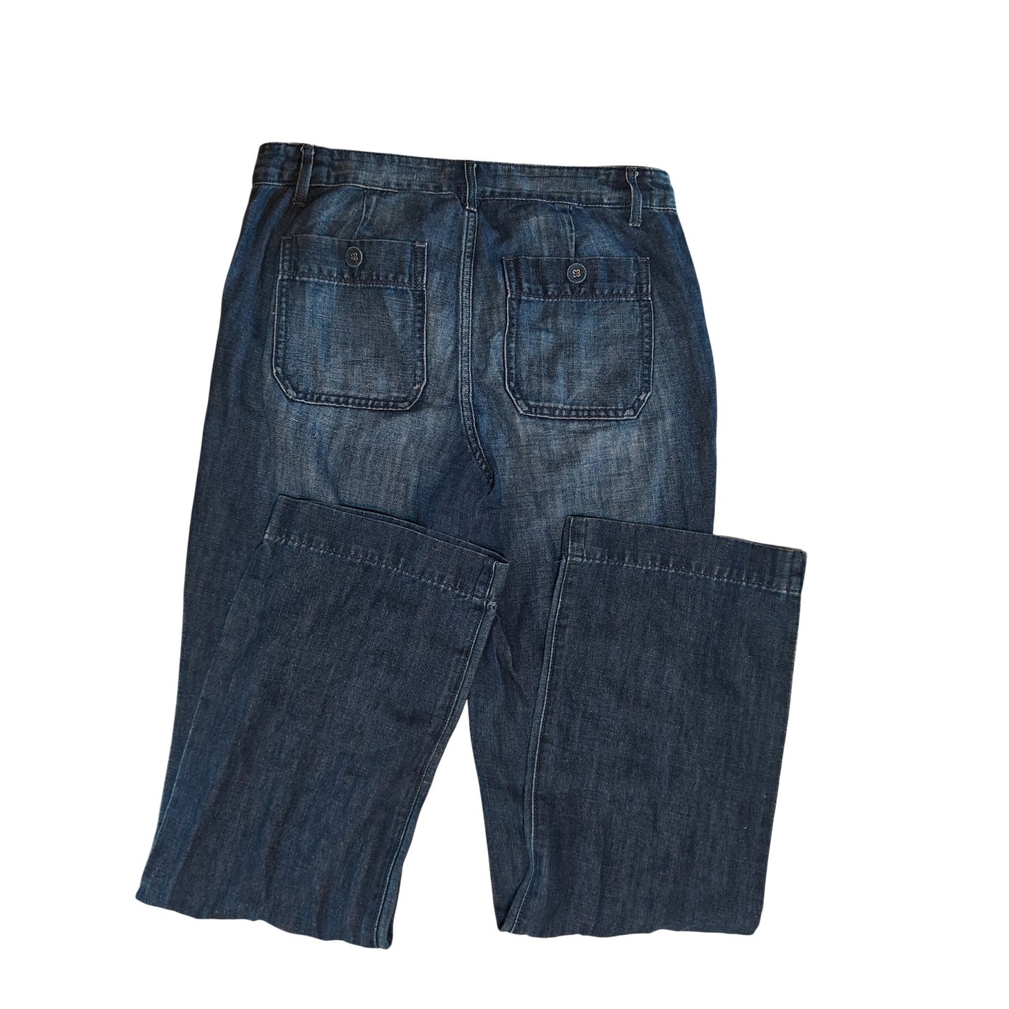 Wide Leg High Rise Denim Pants