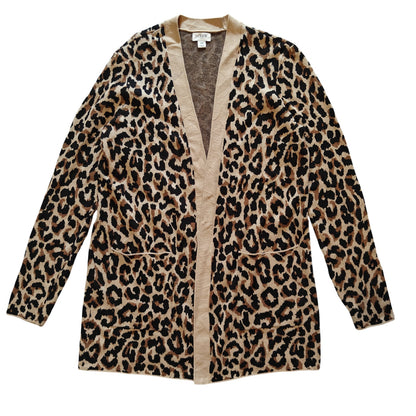 Leopard Print Open Cardigan Sweater