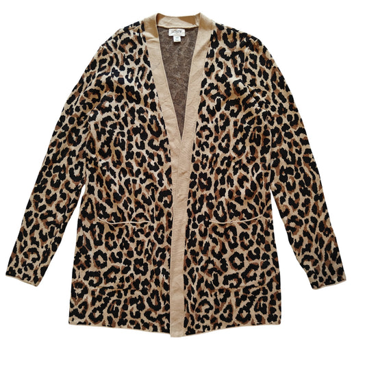 Leopard Print Open Cardigan Sweater